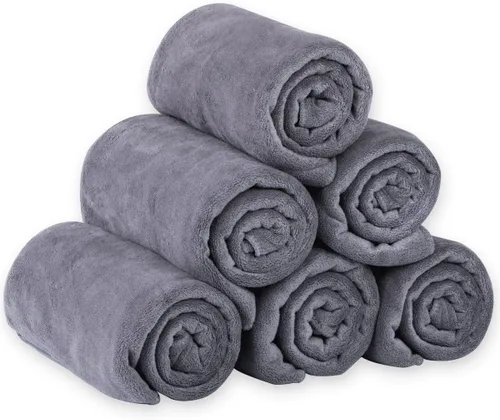 Miniatura 12 de JML Toallas de microfibra, juegos de toallas de baño (paquete de 6, 27 x 55 pulgadas), extra absorbentes, de secado rápido, multiusos, para baño
