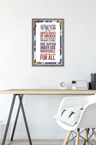 Miniatura 6 de Trends International The United States Of America - Pledge Of Allegiance Wall Poster, 14.725" x 22.375", Barnwood Framed Version