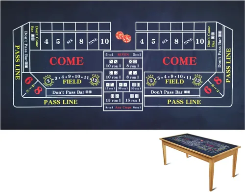 Miniatura 7 de 72 X 36 pulgadas Casino Profesional Ruleta y Craps Diseño de Fieltro de Mesa de Tablero, Hasta 10 Jugadores. 100% Tela, Impermeable y Resistente a