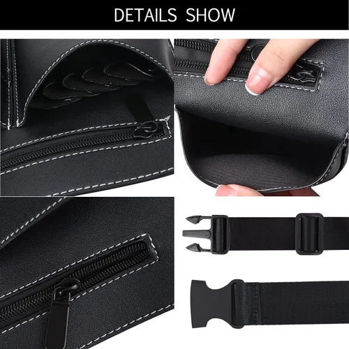 Miniatura 3 de Noverlife Bolsa de tijeras para peluquería, bolsa de cintura de piel sintética para peluquería, funda de almacenamiento de herramientas