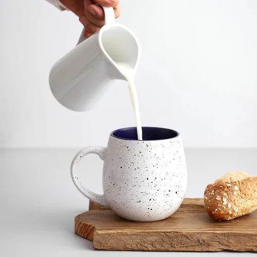 Miniatura 5 de LIFVER Juego de 4 tazas de café de 20 onzas, tazas de café grandes de cerámica con asas para café, té, cacao caliente, tazas de expreso, regalos