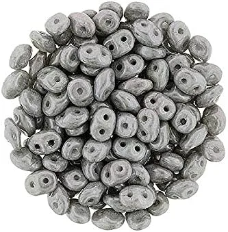 Miniatura 7 de Matubo Superduo - Cuentas de vidrio prensado checo con 2 agujeros, 0.098 x 0.197 in, tiza metálica de amatista brillante