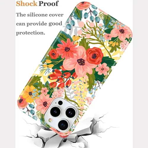 Miniatura 7 de J.west Funda para iPhone 14 Pro Max de 6.7 pulgadas, diseño moderno de ramo de flores botánicas con estampado de flores botánicas de jardín