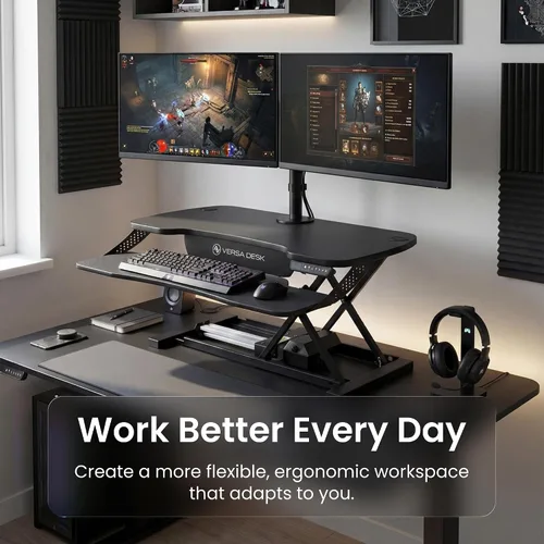 Miniatura 6 de VERSADESK PowerPro Elite - Convertidor de escritorio eléctrico ajustable de 36 pulgadas con controlador programable y concentrador USB. Aplicación
