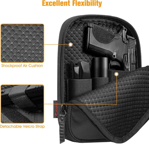 Miniatura 3 de FINPAC Funda de Transporte Oculto para Armas, Estuche Suave para Pistola Riñonera de Cintura Bolsa para Armas de Fuego con Funda para Pistola