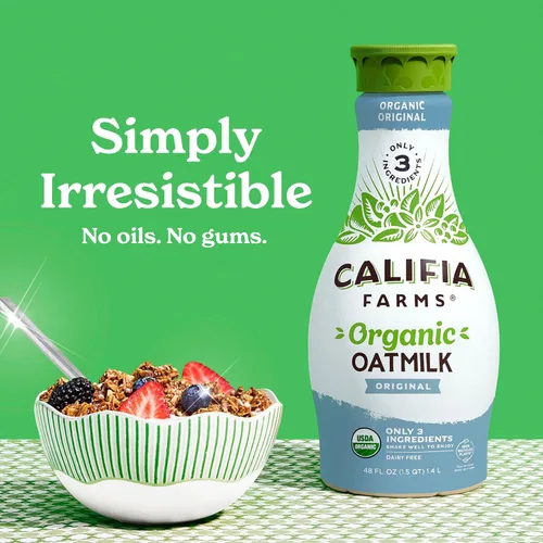 Miniatura 3 de Califia Farms - Leche de avena orgánica original, 48 oz, sin lácteos, a base de plantas, vegana, sin OGM, leche de avena orgánica USDA