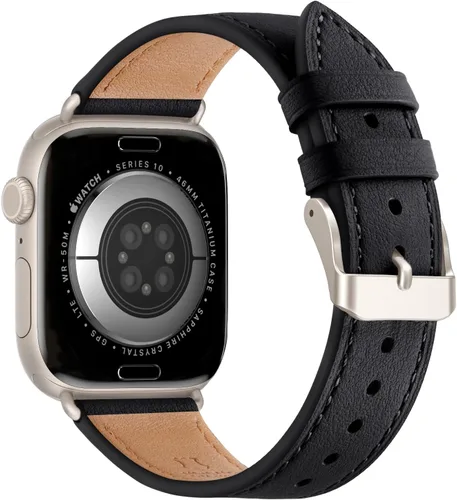 Miniatura 18 de Bestig - Correa compatible para Apple Watch de 38mm, 40mm, correa de repuesto de cuero genuino para iWatch Series 6, SE, 5, 4, 3, 2, 1, Sports &