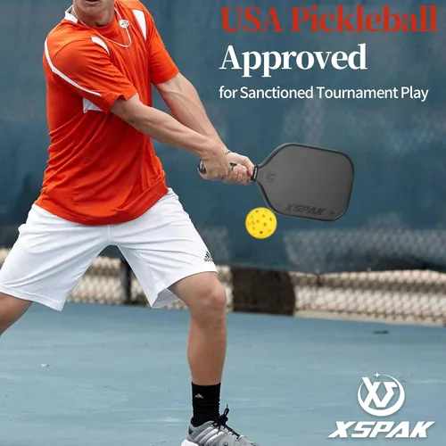 Miniatura 4 de Paleta de pickleball de fibra de carbono - Edición de torneo, aprobada por USAPA, superficie T700/12K, núcleo de polipropileno de 19 mm, 9 capas