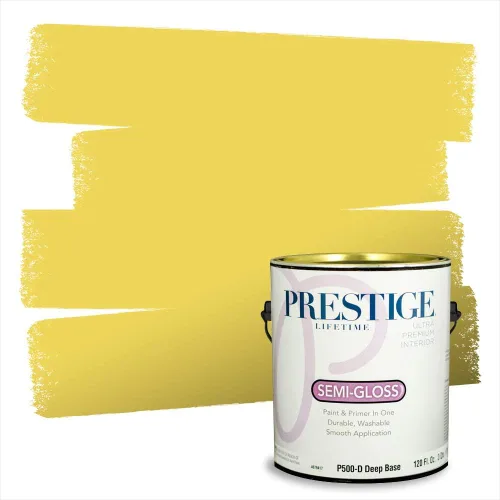 Miniatura 2 de PRESTIGE Pinturas Pintura Exterior e Imprimación En Uno, 1 Galón, Satinado, Pareja Comparable de Benjamin Moore* Amarillo* 320BM-PCM