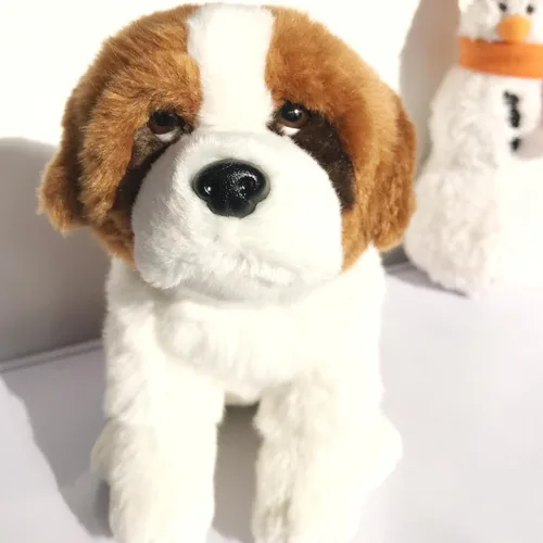 Miniatura 4 de JIANEEXSQ Peluche realista de perro de San Bernardo, modelo de perro siberiano realista, regalo de cumpleaños para niños