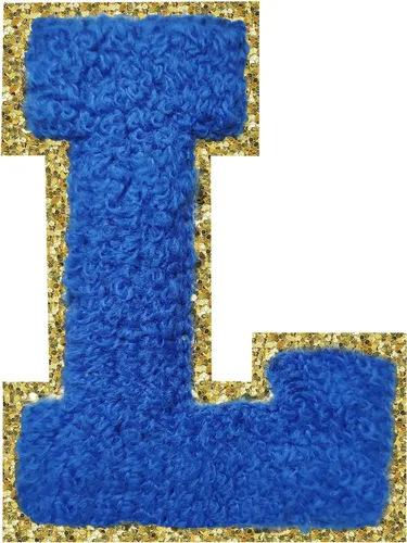Miniatura 188 de SPRT - Parches de letras de chenilla universitaria con purpurina, parche de letras blancas para planchar con letras del alfabeto para disfraz