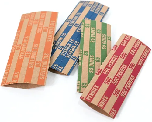 Miniatura 4 de DGBDPACK 125 Surtido de envoltorios planos para monedas, 25 centavos, 25 níquel, 25 centavos, 50 cuartos Paquete conveniente