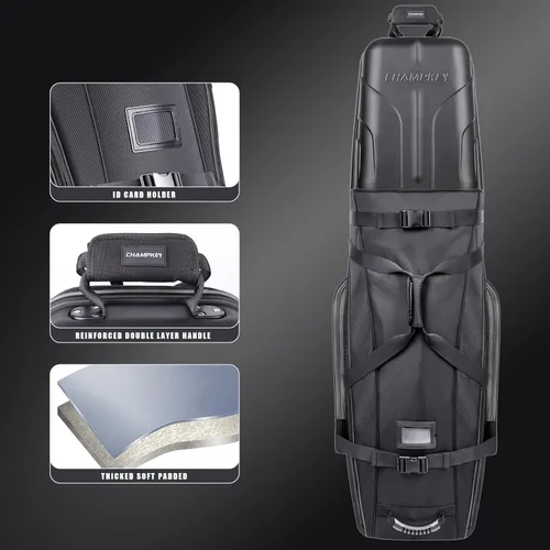 Miniatura 9 de CHAMPKEY Professional Golf Travel Bags for Airlines with Password Lock - Hard Case Golf Travel Bag with Support Pole and Oversized Wheels