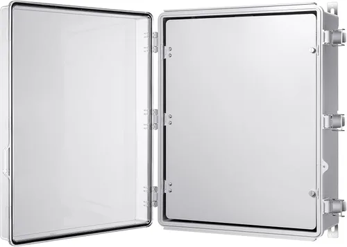 Miniatura 14 de Gratury Caja de conexiones, carcasa de plástico impermeable IP67 para proyectos eléctricos, cubierta gris con bisagras, incluye placa de montaje