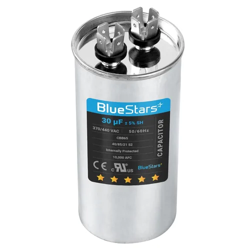 Miniatura 54 de [Listado UL] BlueStars 10 uF ± 5% MFD 370/440V CBB65 CBB65A Pieza de Repuesto de Capacitor de Arranque y Funcionamiento Ovalado - Capacitores