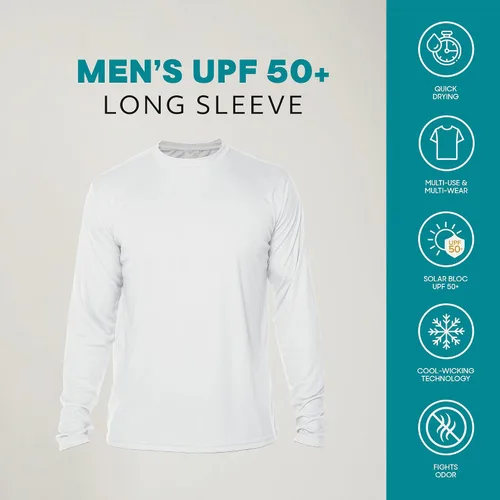 Miniatura 3 de Vapor Apparel - Camiseta de manga larga para hombre con protección solar UPF 50 UV
