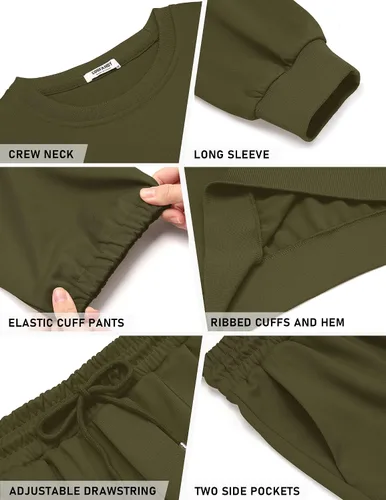 Miniatura 99 de COOFANDY Conjunto deportivo de 2 piezas para hombre, sudadera de manga larga, sin botones, para deportes, casual, fitness, trotar