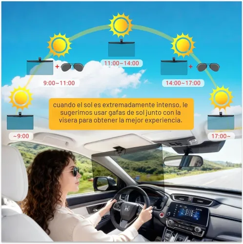 Miniatura 7 de Extensor de visera solar Veharvim para automóviles, extensor de visera de coche polarizado bloqueador solar UV400, extensión de visera ajustable