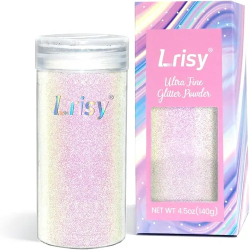 Miniatura 18 de Lrisy - Polvo holográfico de purpurina extrafina con tapa agitadora, lentejuelas con purpurina para resina epoxi, slime, vasos, uñas y artes