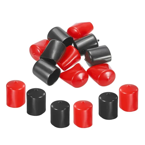 Miniatura 15 de MECCANIXITY 50 unids tapas de goma Surtido de 0.079 in PVC vinilo tornillo rosca protector para tornillo tornillo negro rojo