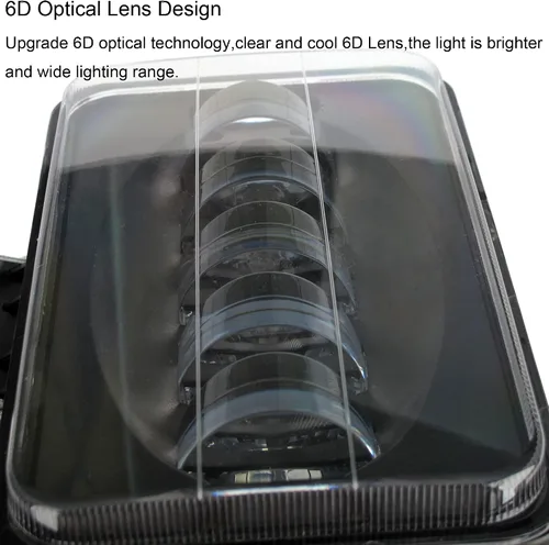Miniatura 3 de Faros delanteros LED de 4 x 6 pulgadas, cuadrados, 12 V-24 V, blanco, aluminio