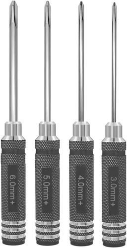 Kit de herramientas para drones – Juego de 4 herramientas de acero Phillips de 3.0/4.0/5.0/0.236 in, mini herramientas de mano para modelo RC