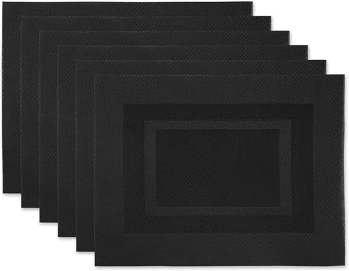 Miniatura 10 de DII PVC Tabletop Collection Woven Indoor / Outdoor - Juego de manteles individuales, 13x17.25, aguamarina, 6 piezas