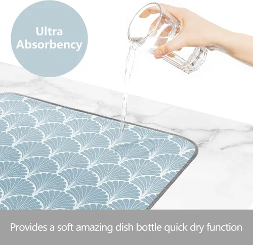 Miniatura 3 de SHIYUE Tapete de secado de platos para encimera de cocina, súper absorbente, decoración de cocina de primavera, tapete de secado de microfibra