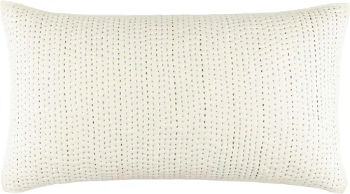 Miniatura 3 de Pine Cone Hill TAFT - Funda de almohada acolchada neutra, tamaño estándar, patrón de rayas multi/blancas