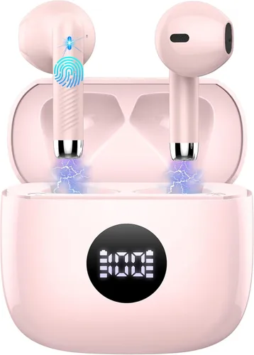 Miniatura 14 de Auriculares inalámbricos, Bluetooth 5.4, auriculares con pantalla LED de energía, bajos estéreo, auriculares Bluetooth intrauriculares