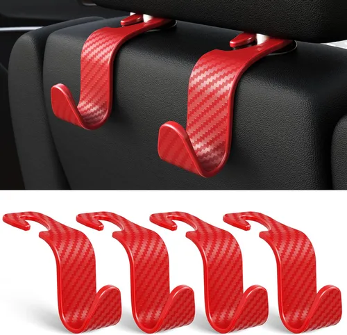Miniatura 8 de Amooca - Gancho para reposacabezas de asiento de coche, 4 unidades, organizador de almacenamiento universal para bolso de mano, abrigo, ajuste Azul