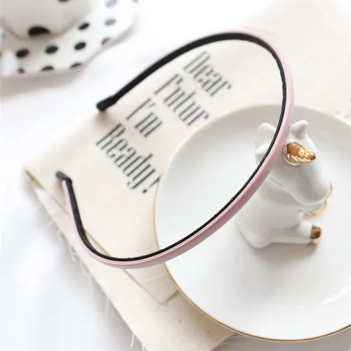 Miniatura 8 de Diadema de cuero delgada cubierta con lazos para el cabello, cierre de lazo para el cabello, bandas para el cabello con purpurina para mujeres