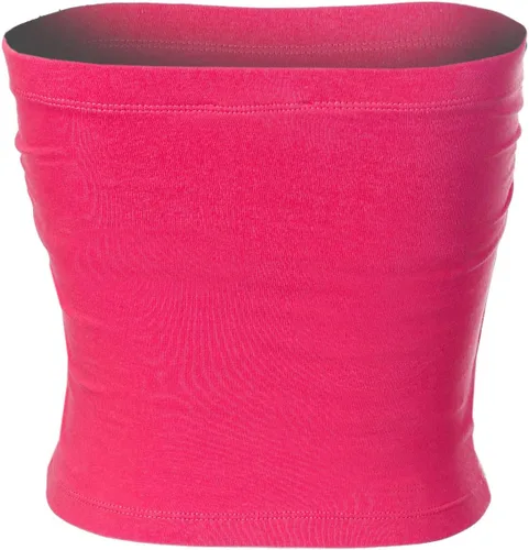 Miniatura 3 de MixMatchy Top de tubo de doble capa con espalda fruncida lateral y espalda descubierta para mujer con brasier integrado