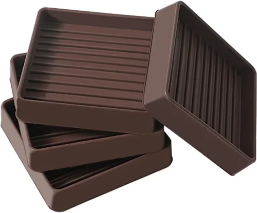 Miniatura 16 de Copas cuadradas de goma para muebles de 3 x 3, almohadillas antideslizantes para muebles, tapones de cama con agarre, protegen cualquier suelo