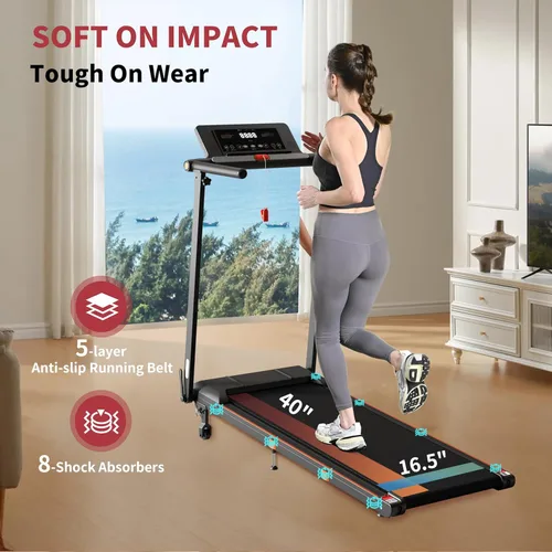 Miniatura 5 de Caminadora 4 en 1 con control remoto inclinado compacto 3.0HP plegable debajo del escritorio para oficina en casa, fitness, capacidad de 300 libras