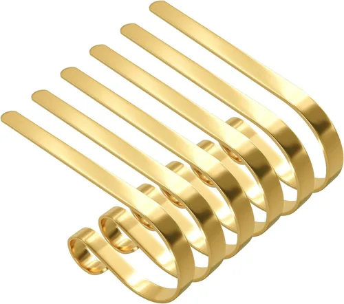 Miniatura 13 de Soporte para calcetines de Navidad para manto, soporte antideslizante y ajustable, ganchos de metal para calcetines, suministros de decoración