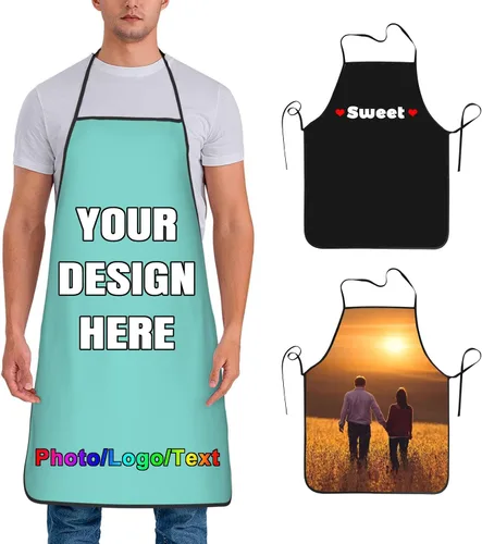 Miniatura 37 de Delantal de chef personalizado para hombres y mujeres, para cocinar, con nombre, logotipo, foto, regalos de cocina para familiares y amigos