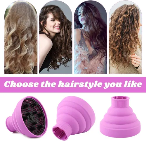Miniatura 5 de Difusor universal plegable para secador de pelo, accesorio difusor de secador de pelo de viaje con peine, difusor de pelo portátil para secador