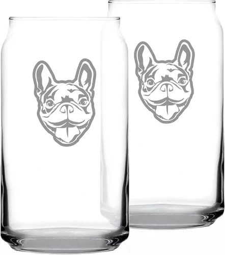 Miniatura 8 de Happy Frenchie - Vaso de cerveza – Decoración divertida y única con temática de perro bulldog francés y regalos para hombres y mujeres, 16 onzas