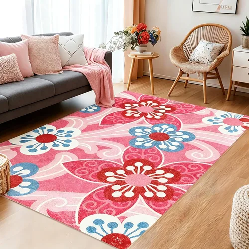 Miniatura 19 de USTIDE Butterflys Alfombra para Niños 5X7/55"x78" Alfombra de Área Lavable a Máquina para Dormitorio de Niñas Alfombra Suave para Sala de Estar Sala