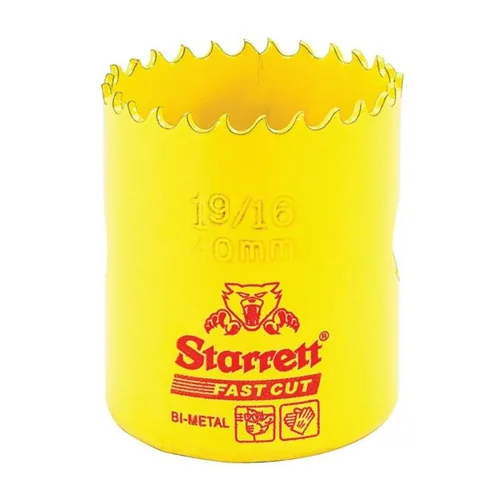Miniatura 13 de Starrett FCH0100-G - Sierra de agujero recto de corte rápido bimetálica con dientes HSS resistentes a la abrasión, ideal para cortar metal, acero