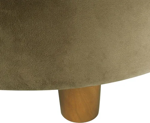 Miniatura 7 de HomePop Decoración del hogar Otomana redonda de terciopelo copetudo con botones Otomana con almacenamiento para sala de estar y dormitorio