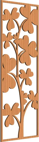 Miniatura 62 de 9 3/8 pulgadas de ancho x 24 3/8 pulgadas de alto x 1/4 pulgadas de alto, Bradford Paneles de pared decorativos de madera de calado, roble rojo rojo