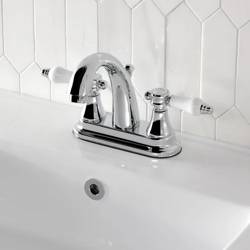 Miniatura 2 de Kingston Brass KS7611BPL Bel-Air - Grifo de baño central de 4 pulgadas, 4-3/4 pulgadas de alcance de boquilla, cromo pulido