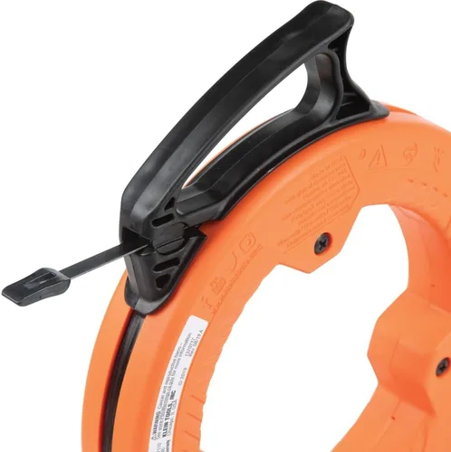 Miniatura 9 de Klein Tools 56335 Cinta Pasacables Eléctrica de Acero Plano, Cinta de Acero de Resorte de 25 Pies y 1/4 de Pulgada de Ancho, Punta de Plástico
