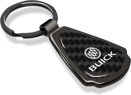 Miniatura 2 de iPick Image Buick - Llavero con diseño de lágrima de metal de fibra de carbono, color negro, con licencia