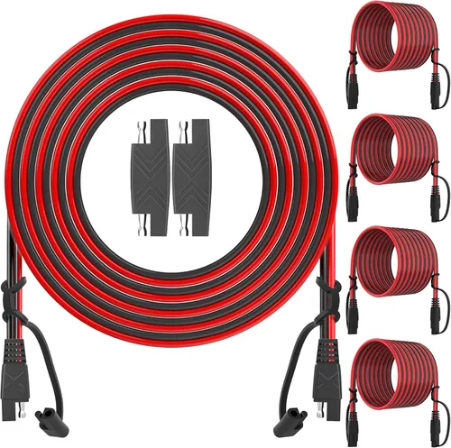 Miniatura 8 de OYMSAE Cable de extensión SAE de 25 pies, conector de desconexión rápida 16AWG para automóvil, panel solar, adaptador de carga (25 pies)
