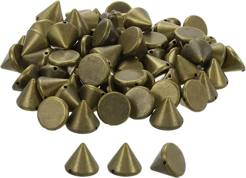 Miniatura 17 de uxcell 200 tachuelas acrílicas con forma de cono de espiga, 0.316 x 0.315 pulgadas, parte trasera plana, pegamento para coser en cuentas punk