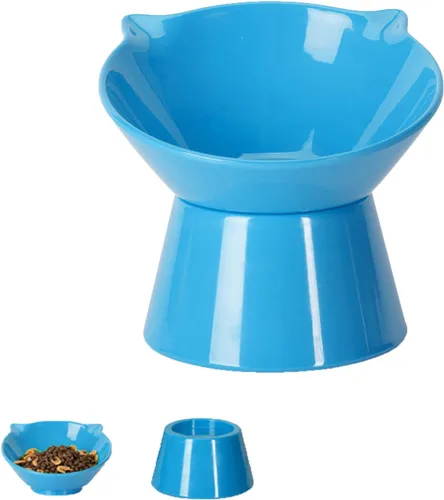 Miniatura 12 de Cuencos elevados desmontables para gatos, tazón elevado para comida de gatos inclinado 15° anti-vómito, amigable con los bigotes, platos ajustables