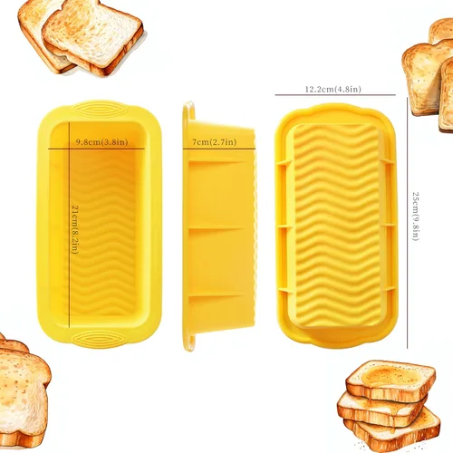 Miniatura 2 de Molde de Pan de Silicona, 3 PCS Moldes de Pan de Silicona para Hornear, Moldes de Pan Antiadherentes para Pan Casero, Brownies, Pasteles, Apto